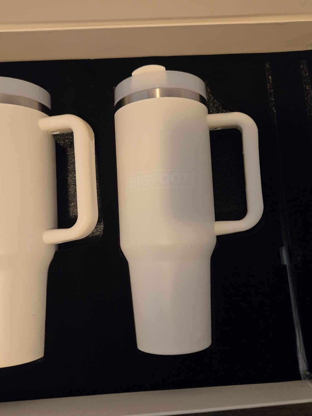 *NEW* White Insulated Travel Tumbler with Handle Gift Set Of 2